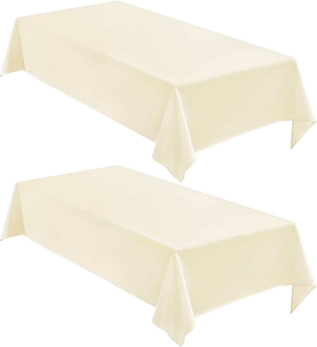 Faux Linen Tablecloths for Rectangle Tables, Burlap Textured Table Cloths Washable Farmhouse Table Cover Water Resistant for Dining, Wedding, Outdoor(Khaki, 52"×70")