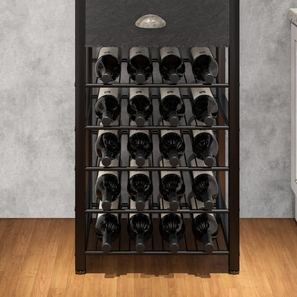 Homeiju Wine Rack Freestanding Floor, Bar Cabinet for Liquor and Glasses, 4-Tier bar Cabinet with Tabletop, Glass Holder, Storage Drawer and Wine Storage for Living Room (Patent No.D29872845)