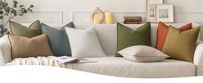 MIULEE Decorative Linen Euro Sham Pillow Covers 24x24 Natural Beige Boho Farmhouse Neutral Couch Throw Pillows for Bed Pack of 2 Accent Modern Pillowcase Sofa Livingroom Home Decor
