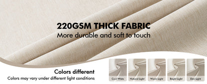 Beige Scalloped Shower Curtain Linen Textured with 12 Metal Hooks Cute Heavy Duty Washable Waterproof Neutral Thick Cloth Shower Curtains with Black Border for Bathroom Bathtub,W72*L72 Cream