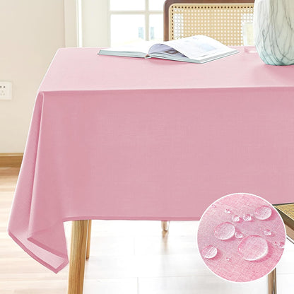 Textured Polyester Tablecloth Rectangle 52x70 Waterproof Spill-Proof Wipeable Table Cloth Wrinkle Free Dining Table Cover for Birthday Farmhouse Spring Tablecloths Up to 36‘'X54''