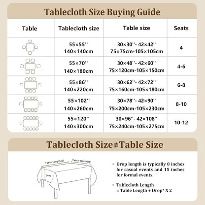 Cotton Linen Waterproof Table Cloth for Dining Table Farmhouse Kitchen Rectangle Tablecloth Coffee Wrinkle Free Tables Cover, Beige, Coffee Flower, 55x70 Inch