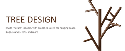 Coat Rack,Solid Wood Coat Rack Freestanding with 12 Hooks,Coat tree freestanding 3 Adjustable Heights for coat, Hats, Handbags，Coat Stand for Entryway,Bedroom (Walnut)