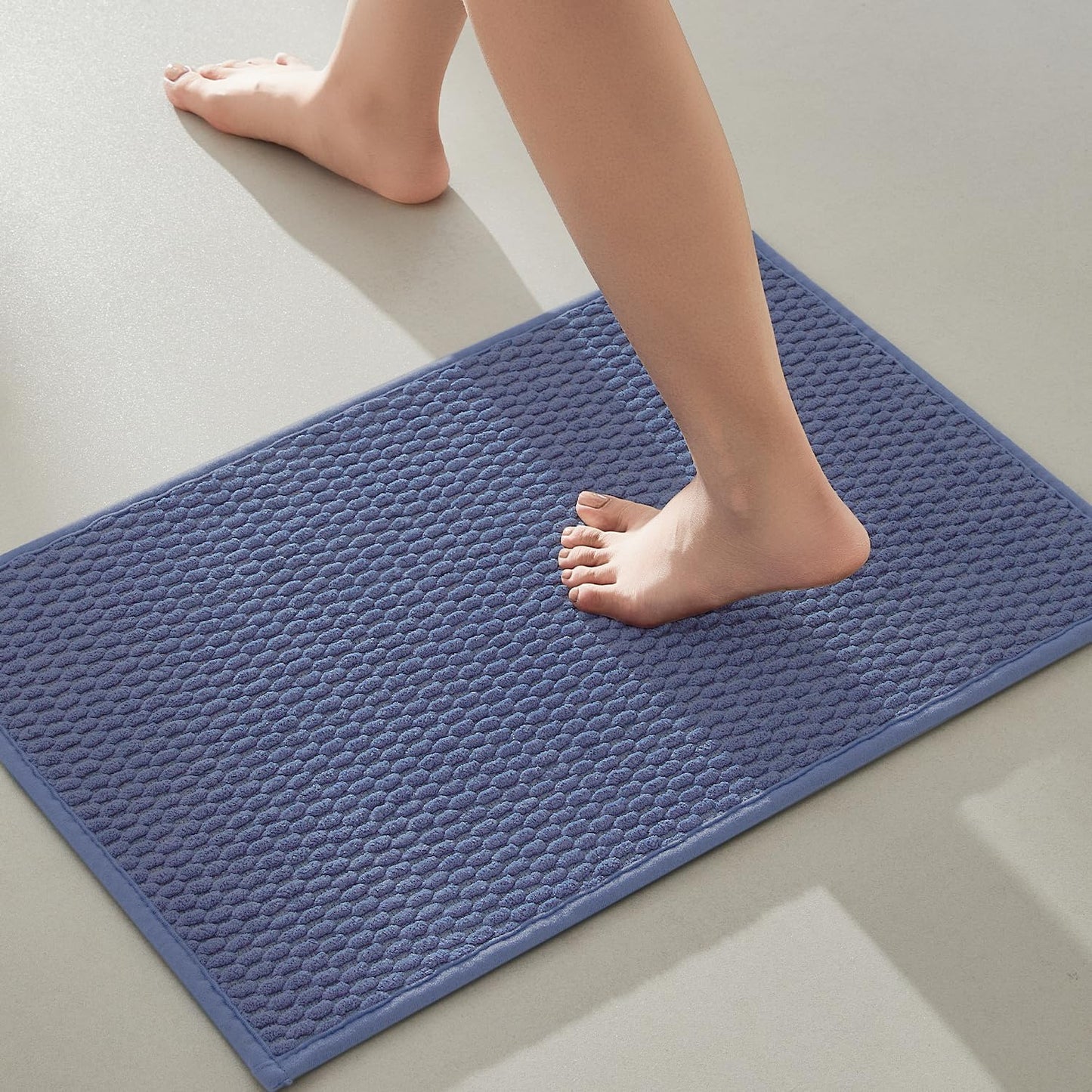 Large Bathroom Rugs Non Slip Washable Bath Rugs Super Absorbent Bathroom Rug Thin Quick Dry Low Pile Bath Mats, Beige 36"x60"