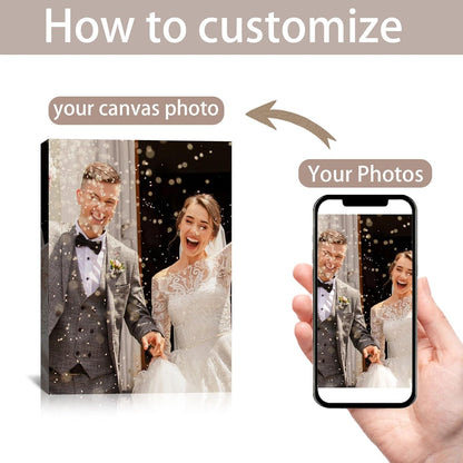 Custom Canvas Prints With Your Photos Personalized Framed Canvas Print Wall Art Home Decor Customized Canvas Picture Gifts for Couple Boyfriend Girlfriend Pet Dog Baby Family Mom Dad | 16x20 inches