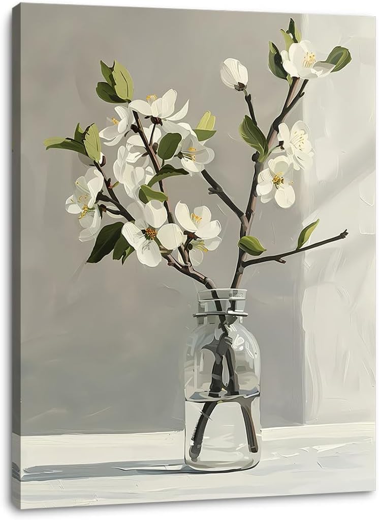 Floral Canvas Wall Art Bathroom Wall Art Pictures Wall Decor Home Decor Wall Decor for Bedroom Livingroom 12x16 Inches