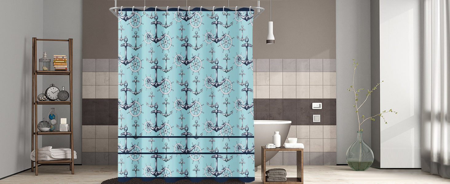 Shower Curtain Blue Eucalyptus Shower Curtains for Bathroom, Watercolor Leaf Shower Curtain Sets Waterproof Plant Shower Curtain Leaves Fabric Cloth Bathroom Curtains 72x72 inch with Hooks