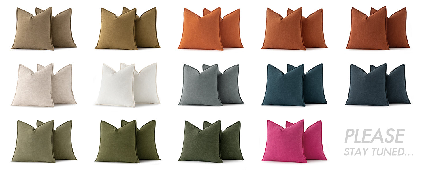 MIULEE Decorative Linen Euro Sham Pillow Covers 24x24 Natural Beige Boho Farmhouse Neutral Couch Throw Pillows for Bed Pack of 2 Accent Modern Pillowcase Sofa Livingroom Home Decor