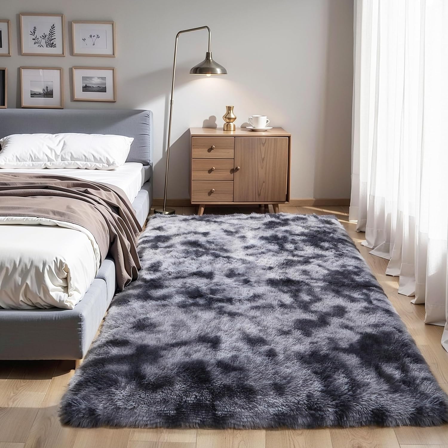 Pink Fluffy 4x6 Area Rugs for Bedroom Girls, Soft Washable Fuzzy Furry Shag Rug for Kids Room, Nursery, Dorm Decor, Cute Plush Carpet for Baby Toddler