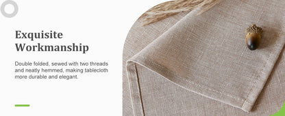 Textured Polyester Tablecloth Rectangle 52x70 Waterproof Spill-Proof Wipeable Table Cloth Wrinkle Free Dining Table Cover for Birthday Farmhouse Spring Tablecloths Up to 36‘'X54''
