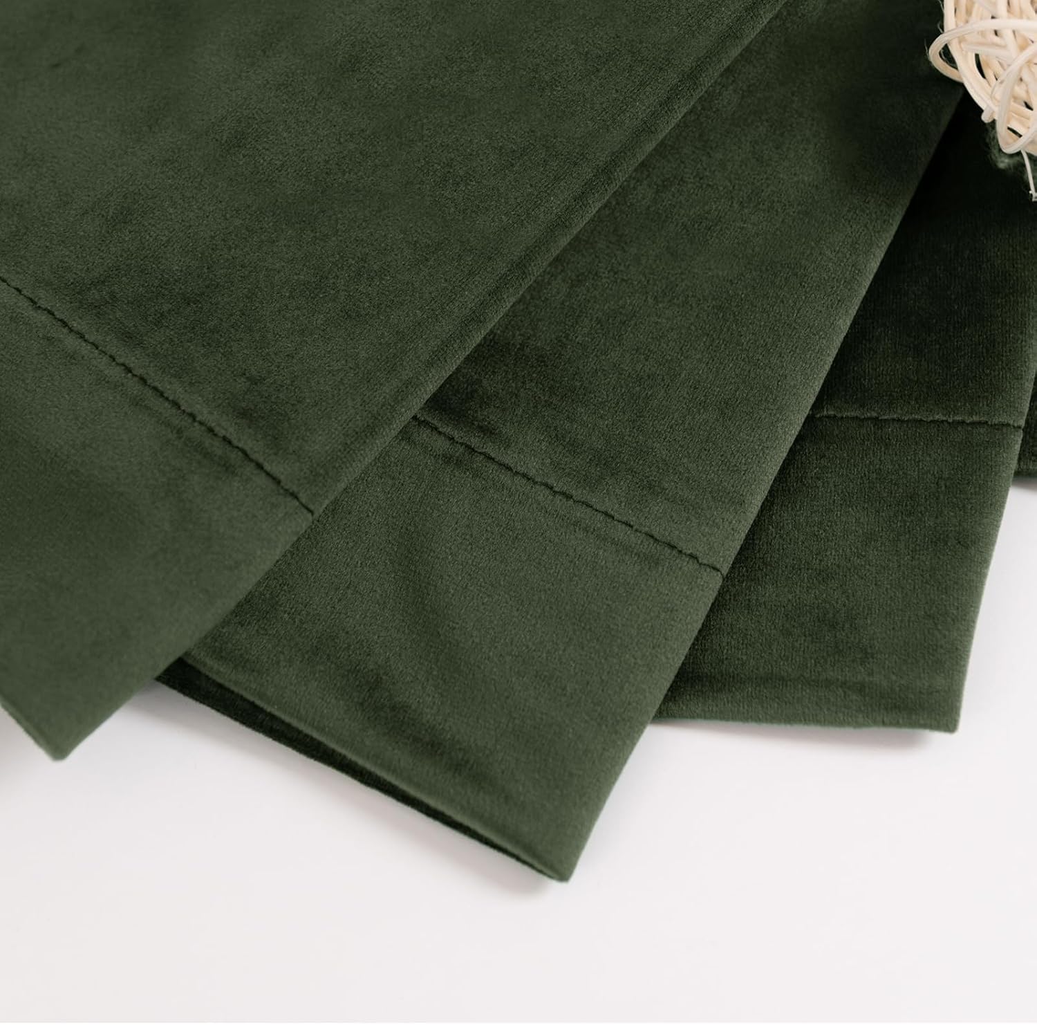 Green Velvet Curtains 84 Inch Length, Thermal Insulated Blackout Curtains Room Darkening Drapes with Back Tab and Rod Pocket for Living Room/French Door, Set of 2 Panels, 52 x 84 Inch