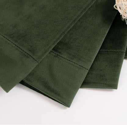 Green Velvet Curtains 84 Inch Length, Thermal Insulated Blackout Curtains Room Darkening Drapes with Back Tab and Rod Pocket for Living Room/French Door, Set of 2 Panels, 52 x 84 Inch