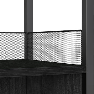 GAOMON Coffee Wine Bar Cabinet with Storage and Detachable Rack, Farmhouse Sideboard and Buffet Cabinet with Glass Holder and Mesh Door, Liquor Coffee Bar Cupboard, Black