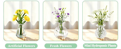 Cute Mini Vase Magnets for Fridge, Tiny Plant Glass Vases with Flowers, Magnetic Refrigerator Decor for Kitchen, Office, Locker (5 Pack)