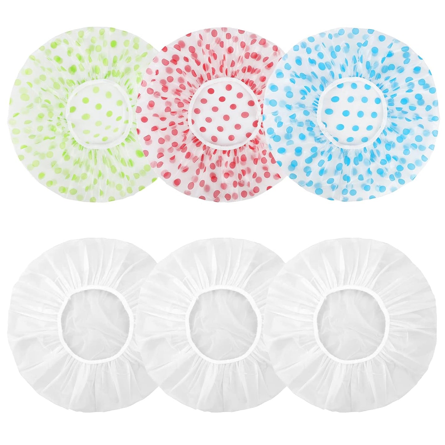 Shower Cap, 3 Pcs Waterproof Reusable Shower Caps Bath Hair Hat for Women Men Kids