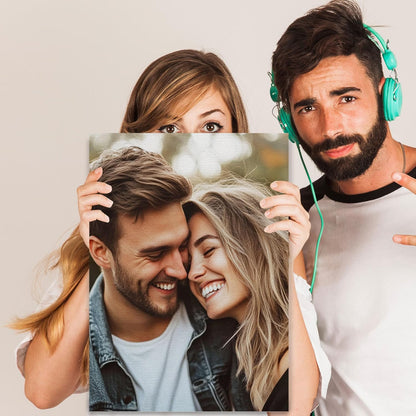 Custom Canvas Prints With Your Photos Personalized Framed Canvas Print Wall Art Home Decor Customized Canvas Picture Gifts for Couple Boyfriend Girlfriend Pet Dog Baby Family Mom Dad | 16x20 inches