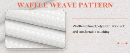 Design Waffle Weave White Shower Curtain Hotel Luxury Quality, Fabric Shower Curtains for Bathroom, Pique Pattern Cloth, Water Repellent and Machine Washable, Standard Size 71" x 72"