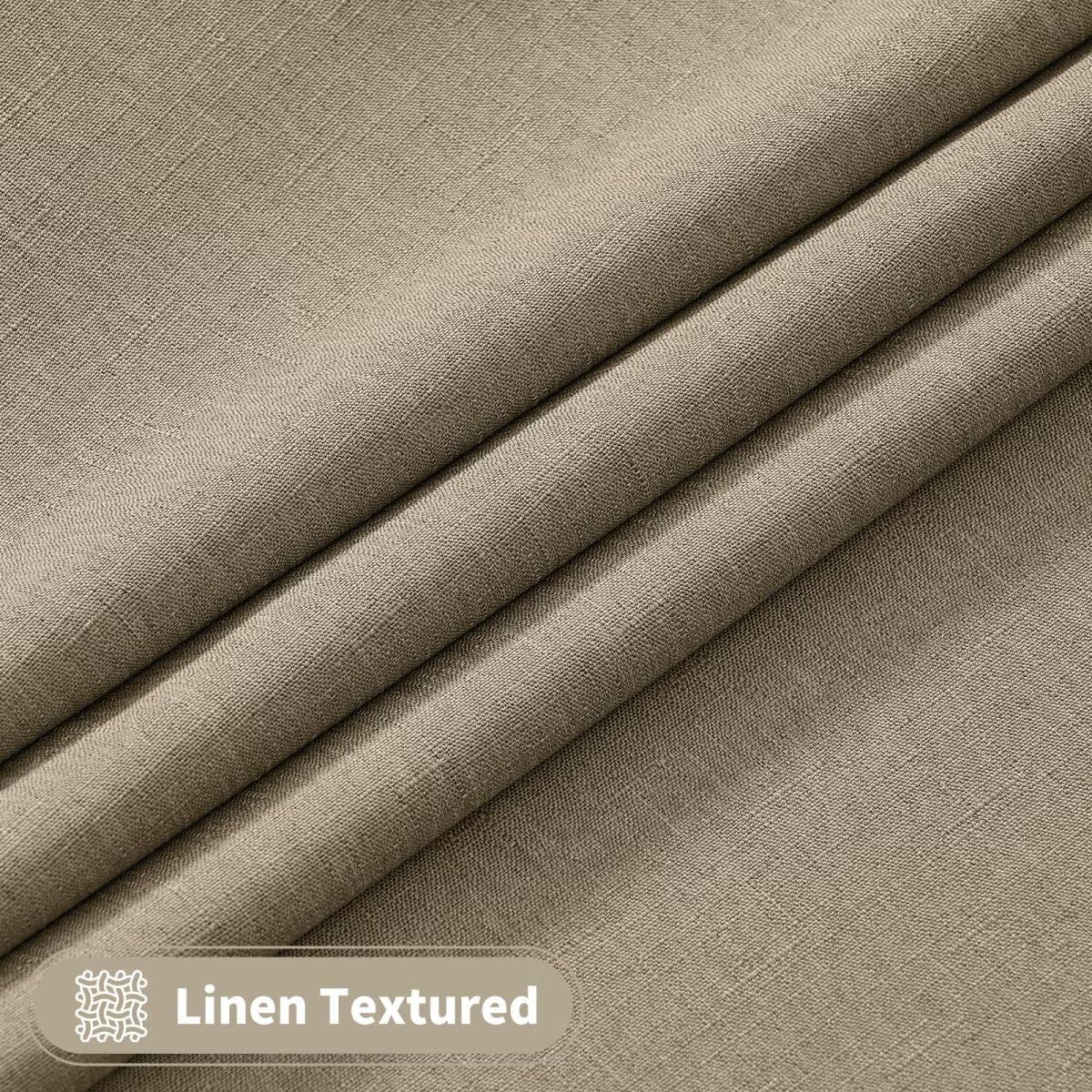 Faux Linen Tablecloths for Rectangle Tables, Burlap Textured Table Cloths Washable Farmhouse Table Cover Water Resistant for Dining, Wedding, Outdoor(Khaki, 52"×70")