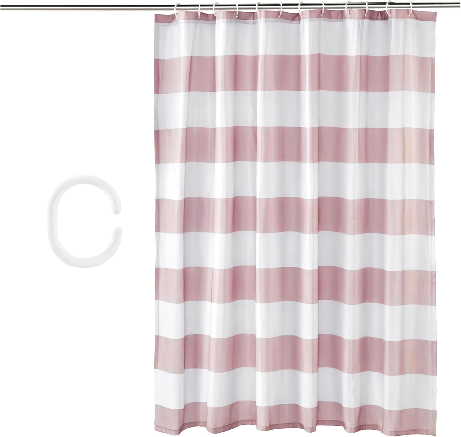 Bathroom Shower Curtain, Water Resistant Fabric with Rust Proof Grommets & Hooks, Weighted Hem, Machine Washable, 72"x72", Light Brown, Beige