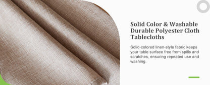 Textured Polyester Tablecloth Rectangle 52x70 Waterproof Spill-Proof Wipeable Table Cloth Wrinkle Free Dining Table Cover for Birthday Farmhouse Spring Tablecloths Up to 36‘'X54''