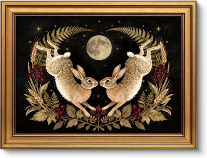 Vintage Gold Framed Wall Art, Sketch Birds Canvas Painting, Cute but Exquisite Wall Decor, No Glass No Glare, Suitable for Bedside Tables, Foyer, Bookshelves,【Hummingbird】-10L x 8W