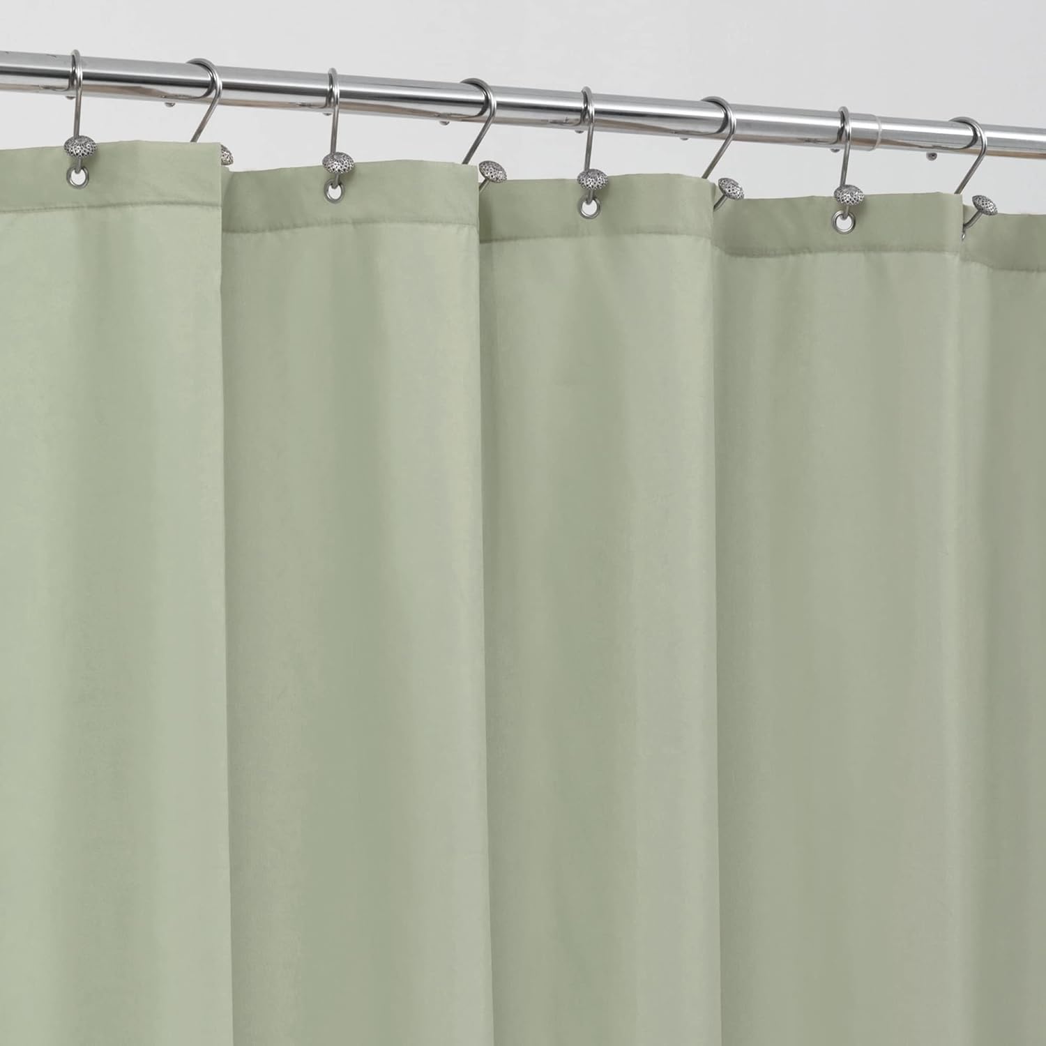 Waterproof Fabric Shower Curtain Soft Hotel Quality - 3 Magnets at Bottom, Premium Black Shower Curtain Liner for Bathroom, Light-Weight Cloth & Washable - 72x72, Black
