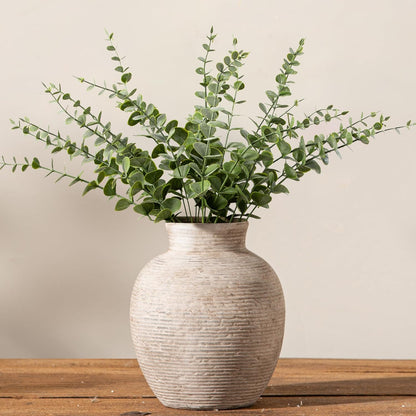 Ceramic Flower Vase Home Decor - Large Farmhouse Table Vases Rustic Vintage Living Room Kitchen Bedroom Decorations for House Book Shelf Office Coffee Desk Dining Fireplace (9" Rustic)