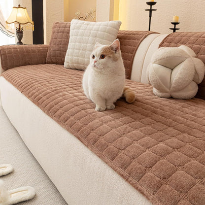 Couch Cover, Washable Sectional Sofa Cover, Anti Slip Sofa Slipcovers for 3 Cushion Couch Sofa L Shaped Recliner, Furniture Protector Covers for Pets Kids(Khaki, Only 1 PCS)