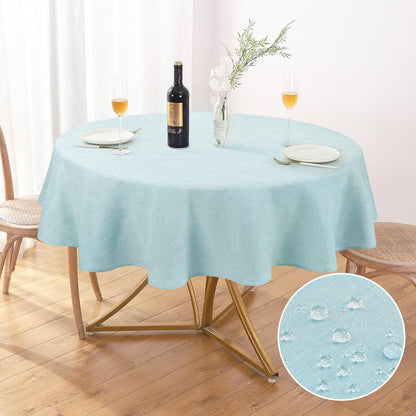 Textured Polyester Tablecloth Rectangle 52x70 Waterproof Spill-Proof Wipeable Table Cloth Wrinkle Free Dining Table Cover for Birthday Farmhouse Spring Tablecloths Up to 36‘'X54''