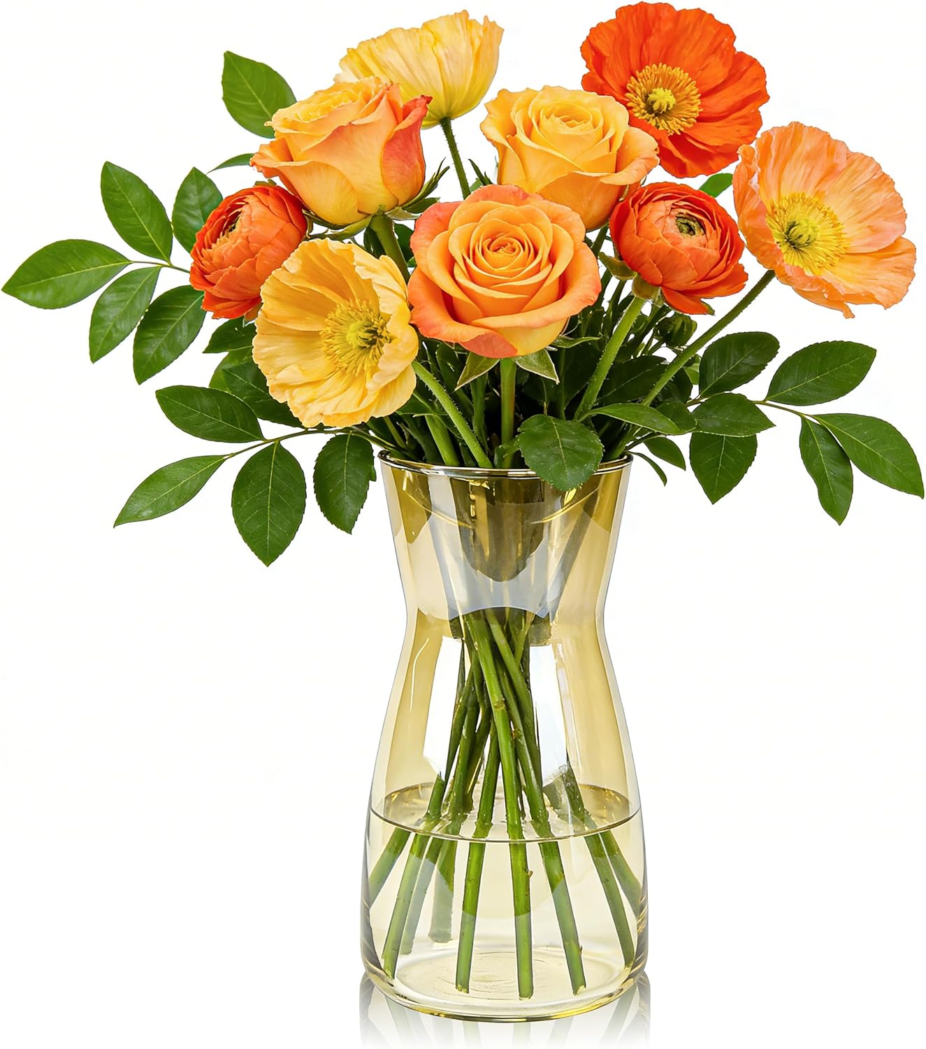 8 inch Clear Glass Flower Vases for Flower Bouquet Decoration Home Centerpiece Wedding Decor Gift