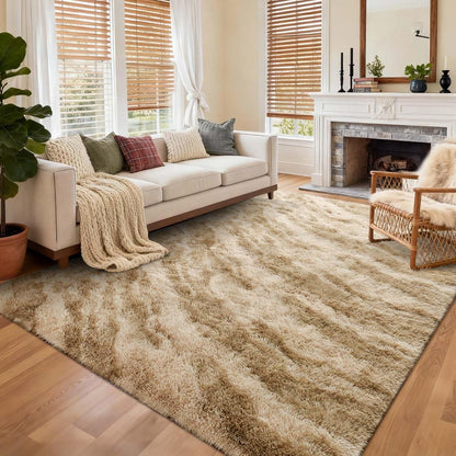 6x9 Ft Large Shag Rugs for Living Room, Tie-Dyed Ultra Soft Fluffy Furry Area Rugs for Bedroom Indoor Floor, Aesthetic Carpet for Kids Home Decor (Dark Grey)
