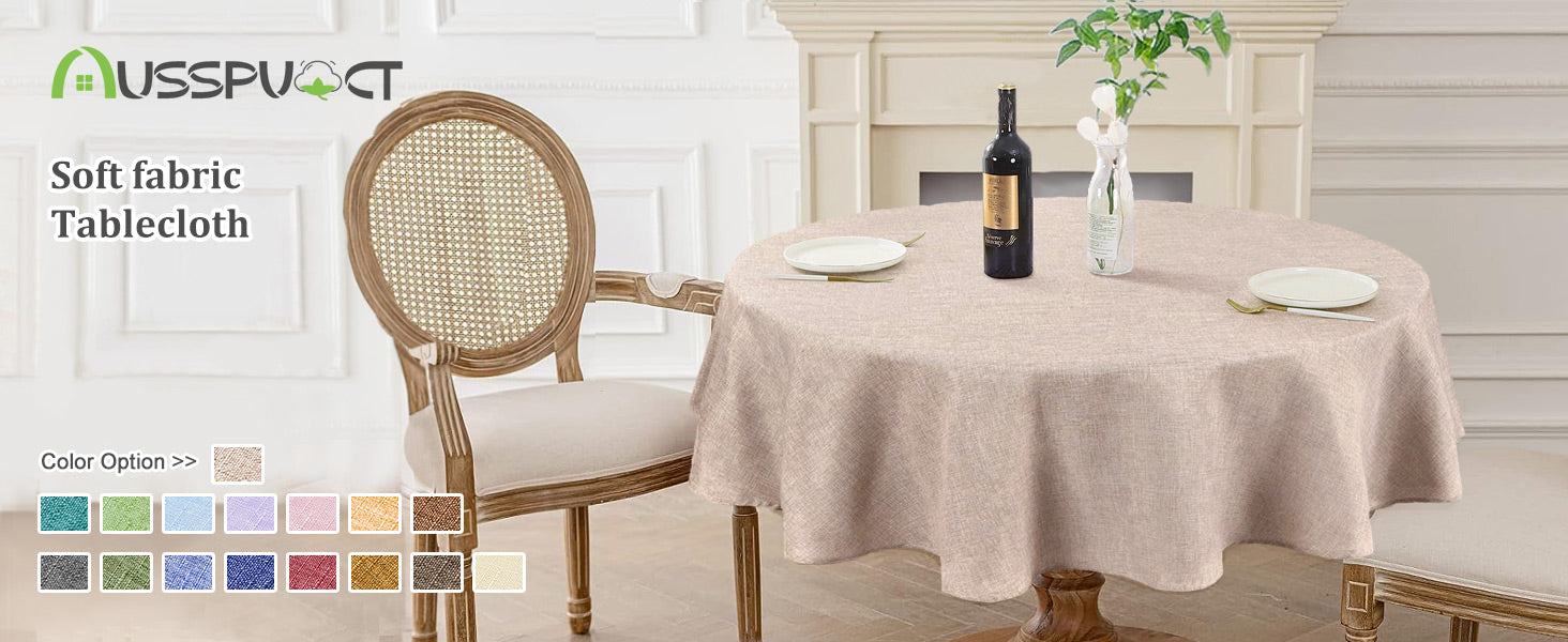 Textured Polyester Tablecloth Rectangle 52x70 Waterproof Spill-Proof Wipeable Table Cloth Wrinkle Free Dining Table Cover for Birthday Farmhouse Spring Tablecloths Up to 36‘'X54''