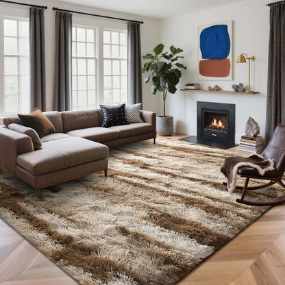 6x9 Ft Large Shag Rugs for Living Room, Tie-Dyed Ultra Soft Fluffy Furry Area Rugs for Bedroom Indoor Floor, Aesthetic Carpet for Kids Home Decor (Dark Grey)