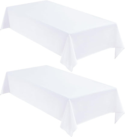 Faux Linen Tablecloths for Rectangle Tables, Burlap Textured Table Cloths Washable Farmhouse Table Cover Water Resistant for Dining, Wedding, Outdoor(Khaki, 52"×70")