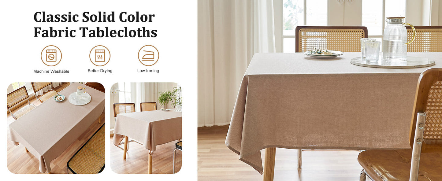 Textured Polyester Tablecloth Rectangle 52x70 Waterproof Spill-Proof Wipeable Table Cloth Wrinkle Free Dining Table Cover for Birthday Farmhouse Spring Tablecloths Up to 36‘'X54''