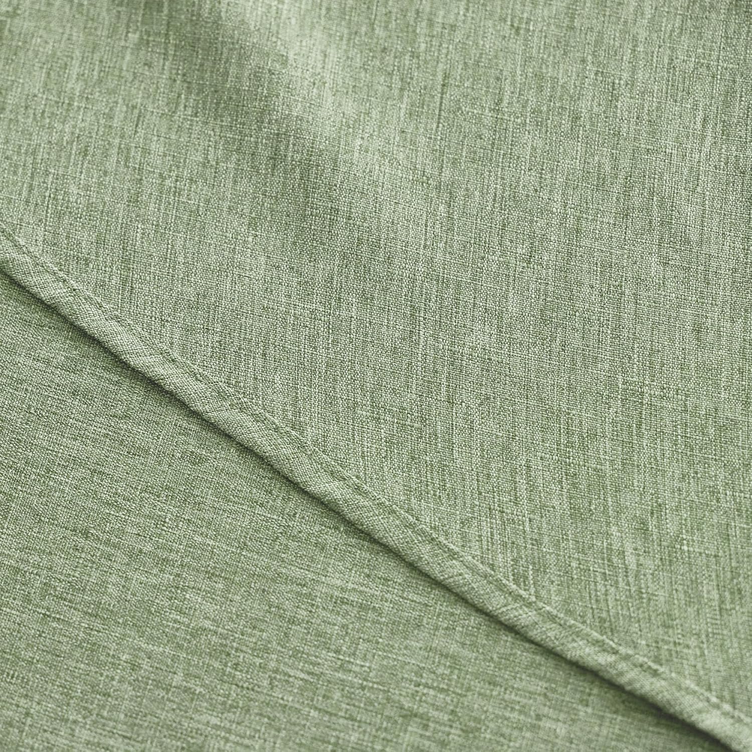 Decorelia Faux Linen Round Tablecloths 60 inch, Waterproof Decorative Washable Texture Rustic Circle Table Cloth Cover for Dining Kitchen Party Farmhouse Outdoor(Round (2-4 Seats),Sage Green)