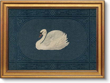 Vintage Gold Framed Wall Art, Sketch Birds Canvas Painting, Cute but Exquisite Wall Decor, No Glass No Glare, Suitable for Bedside Tables, Foyer, Bookshelves,【Hummingbird】-10L x 8W