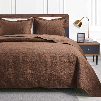 Love's cabin Quilts for Queen Bed Blue Bedspreads - Soft Bed Summer Lightweight Bedspread Comforter - Modern Style Coin Pattern Coverlet for All Season - 3 Pieces (1 Quilt, 2 Pillow Shams)