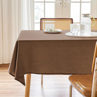 Textured Polyester Tablecloth Rectangle 52x70 Waterproof Spill-Proof Wipeable Table Cloth Wrinkle Free Dining Table Cover for Birthday Farmhouse Spring Tablecloths Up to 36‘'X54''