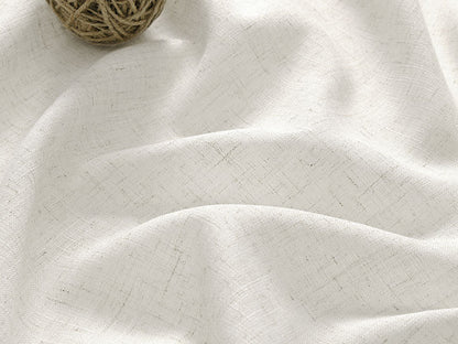 Cream Linen Back Tab Curtains 84 Inch Length for Living Room 2 Panel Set Neutral Modern Farmhouse Window Privacy Semi Sheer Linen Drapes Rustic Pinch Pleated Look Curtain Natural Ivory Colored