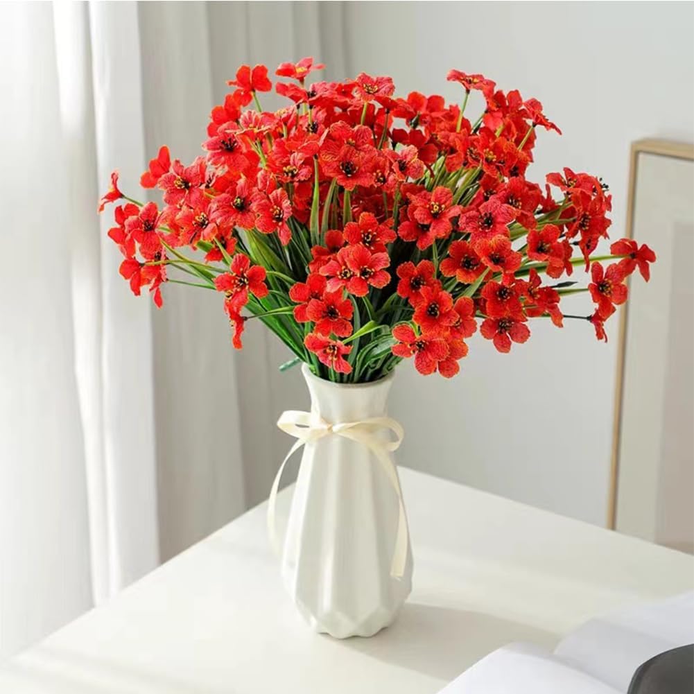 Ceramic Vase with Ribbon, 7.9" H, Artistic Design Flower Vase Geometrical Style for Modern Home Decoration