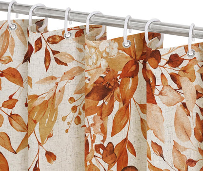 Grey Eucalyptus Shower Curtain, Watercolor Plant Leaves with Floral Bathroom Shower Curtain Set, Gray White, 72x72