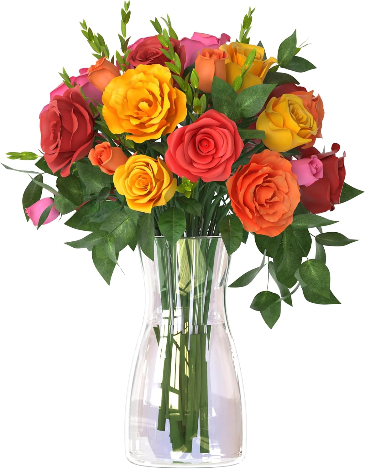 8 inch Clear Glass Flower Vases for Flower Bouquet Decoration Home Centerpiece Wedding Decor Gift