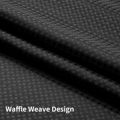 No Hook Waffle Shower Curtain with Snap in Fabric, Waterproof Shower Curtains with See Through Top Window, Hotel Luxury Heavy Duty Bathroom Curtain and Liner Set, 72'' x 75'', Black