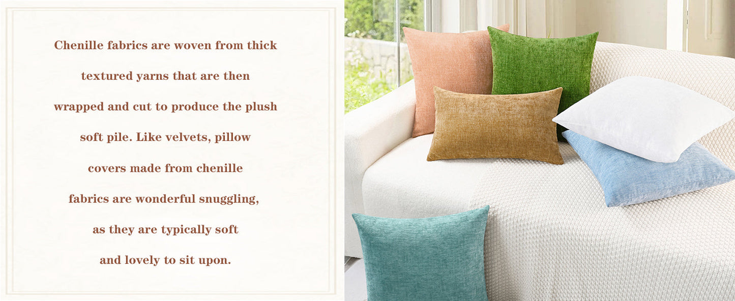 CaliTime Throw Pillow Covers Decorative 18 X 18 Inches Pack of 2 Cozy Chenille Cushion Cases for Couch Sofa Bed Living Room Home Navy Blue