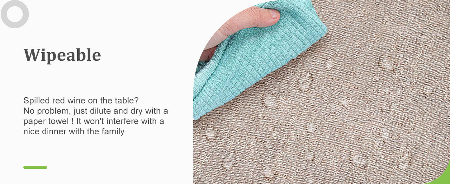 Textured Polyester Tablecloth Rectangle 52x70 Waterproof Spill-Proof Wipeable Table Cloth Wrinkle Free Dining Table Cover for Birthday Farmhouse Spring Tablecloths Up to 36‘'X54''