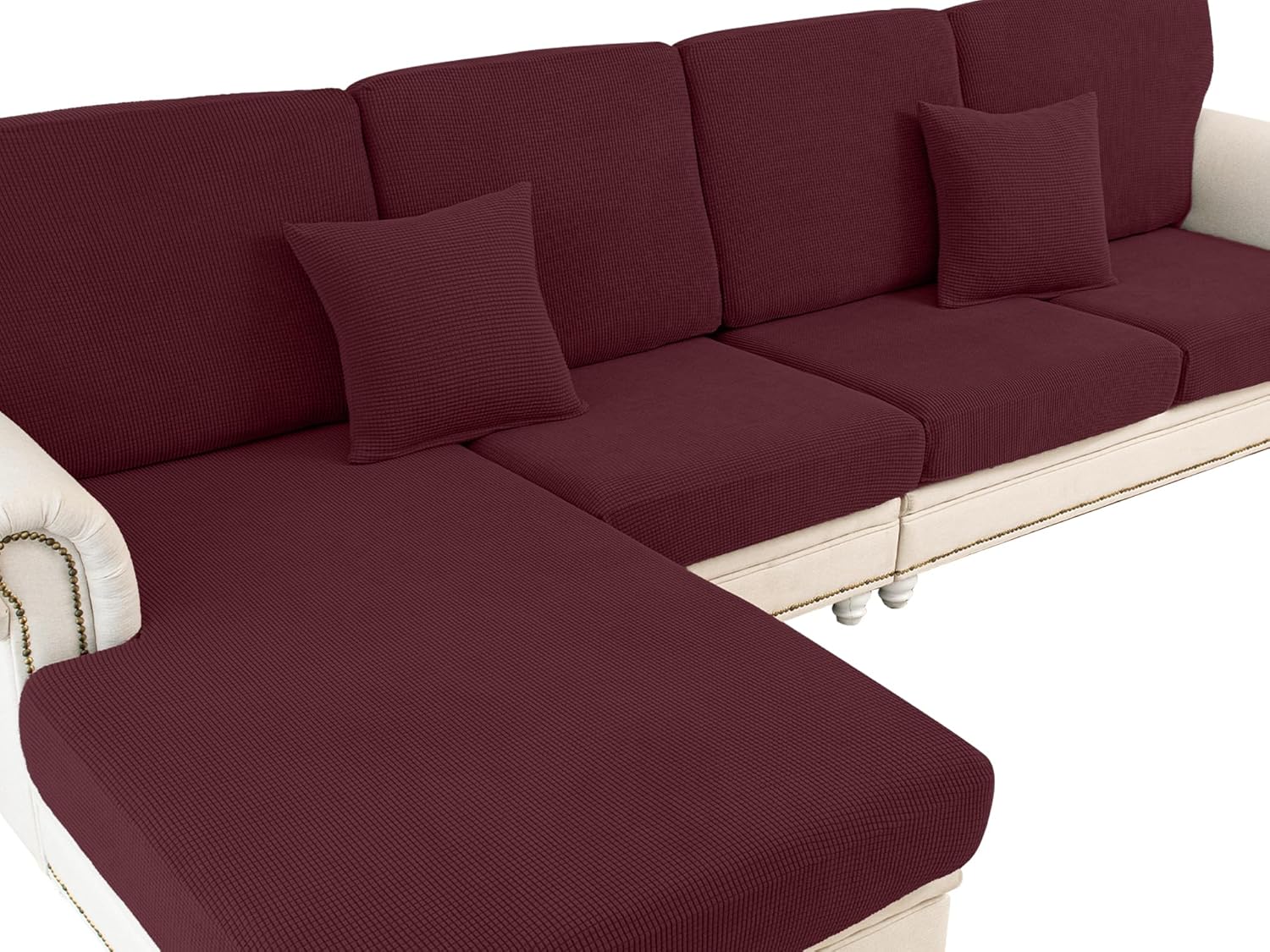 Couch Cushion Covers Seat Cushion Cover Stretch Couch Cover Separate Sectional Sofa Slipcovers Furniture Protector(3 Pieces for Seat or Sofa Backrest, Dark Grey)