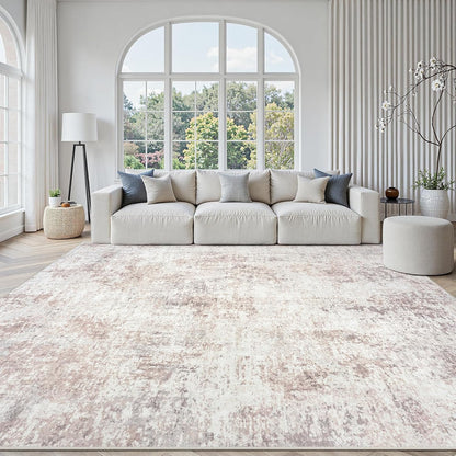 Area Rug Living Room Rugs: 5x7 Large Soft Indoor Carpet Modern Abstract Rug with Non Slip Rubber Backing for Under Dining Table Nursery Home Office Bedroom White Gray Blue