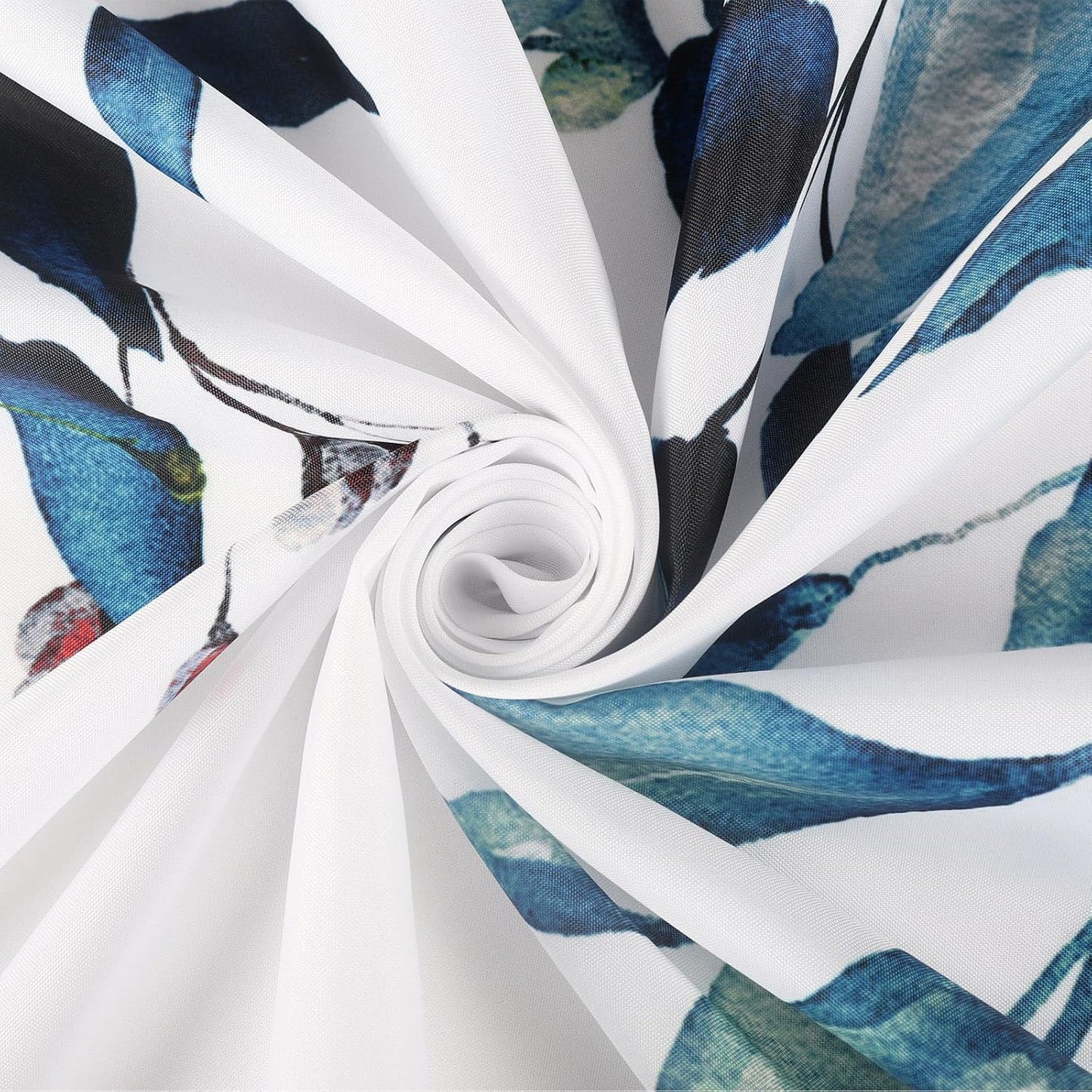 Shower Curtain Blue Eucalyptus Shower Curtains for Bathroom, Watercolor Leaf Shower Curtain Sets Waterproof Plant Shower Curtain Leaves Fabric Cloth Bathroom Curtains 72x72 inch with Hooks