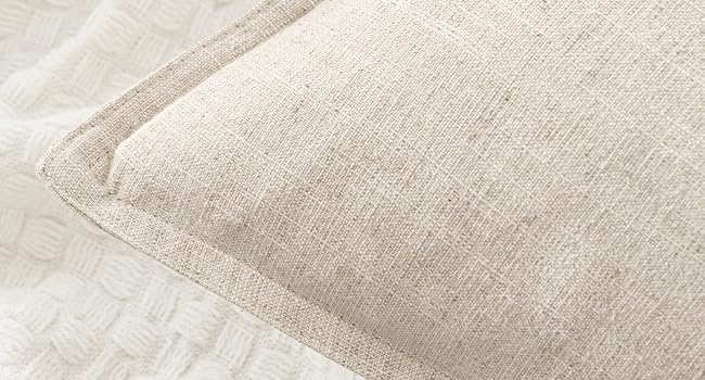 MIULEE Decorative Linen Euro Sham Pillow Covers 24x24 Natural Beige Boho Farmhouse Neutral Couch Throw Pillows for Bed Pack of 2 Accent Modern Pillowcase Sofa Livingroom Home Decor